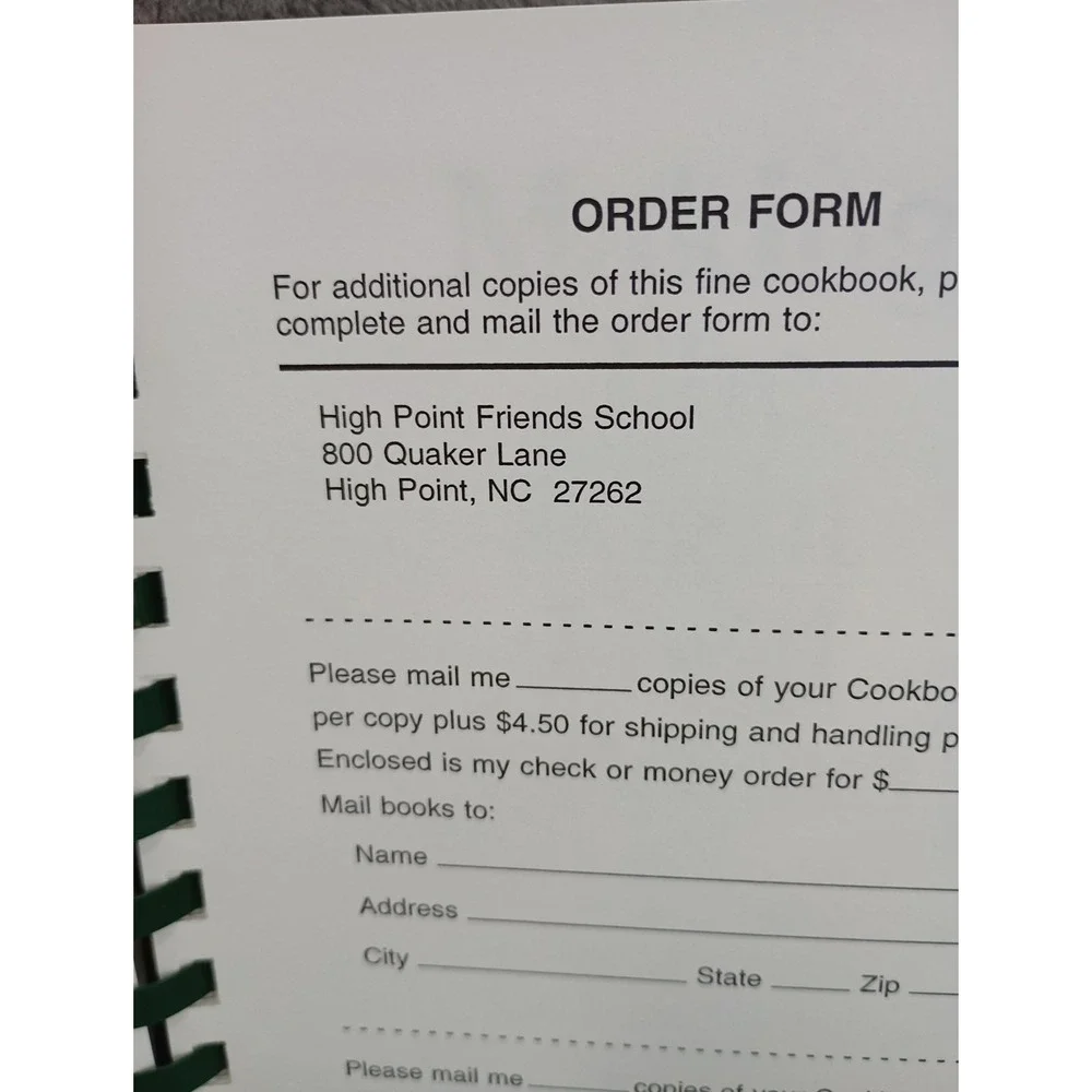 High Point Friends School and Meeting Cookbook‎ High Point NC 2006 Local Recipes